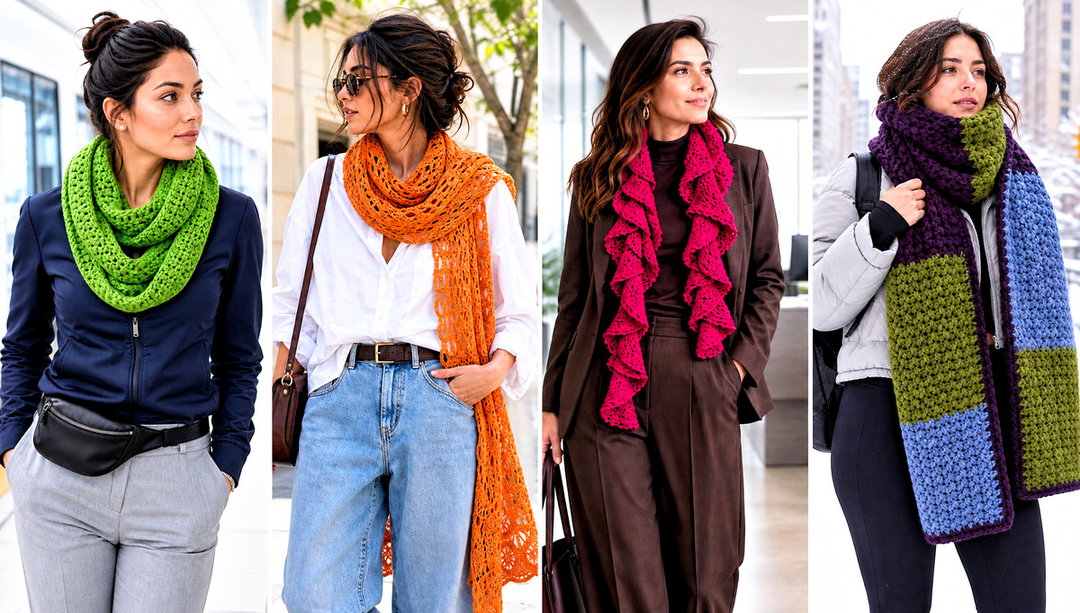 15 Unusual Crochet Scarf Outfit Ideas for Bold Style