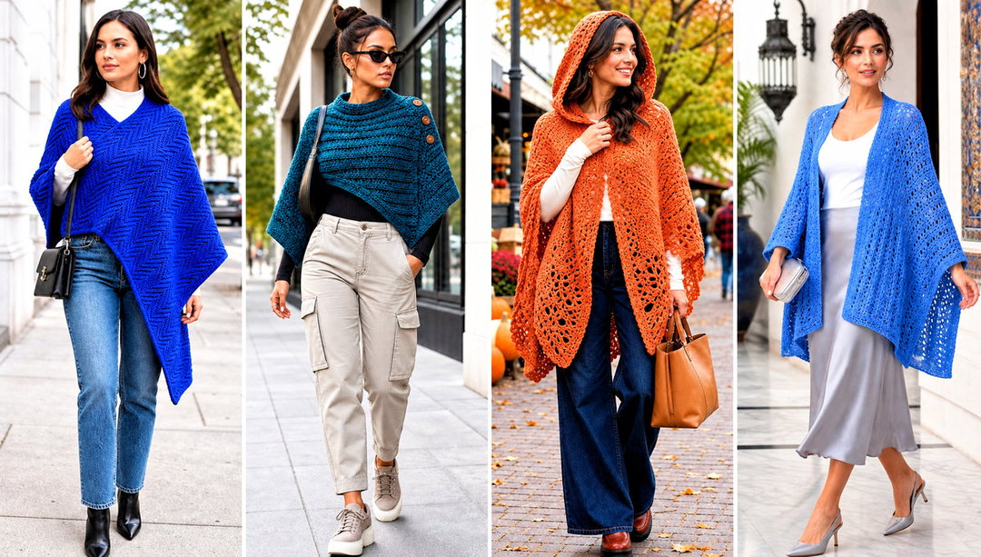 15 Uptown Crochet Poncho Outfit Ideas for Smart Layers