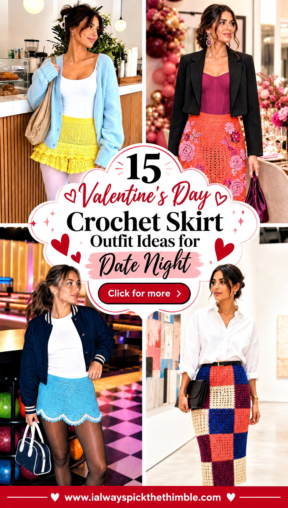 15 Valentines Day Crochet Skirt Outfit Ideas for Date Night - 15 Valentine’s Day Crochet Skirt Outfit Ideas for Date Night