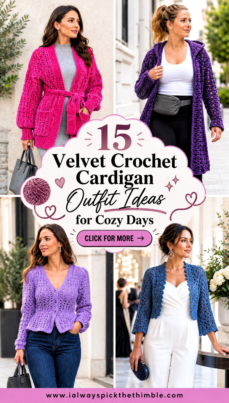 15 Velvet Crochet Cardigan Outfit Ideas for Cozy Days - 15 Velvet Crochet Cardigan Outfit Ideas for Cozy Days