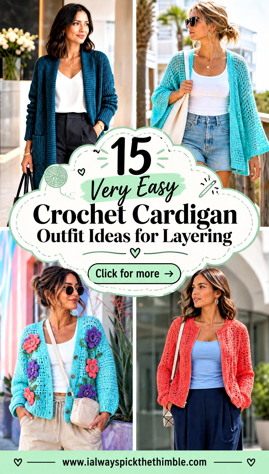 15 Very Easy Crochet Cardigan Outfit Ideas for Layering - 15 Very Easy Crochet Cardigan Outfit Ideas for Layering