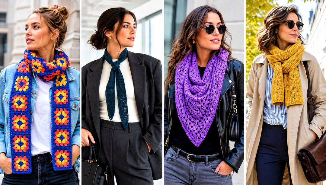 15 Vibrant Crochet Scarf Outfit Ideas for Gray Days