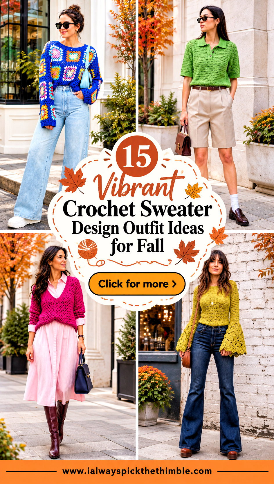15 Vibrant Crochet Sweater Design Outfit Ideas for Fall - 15 Vibrant Crochet Sweater Design Outfit Ideas for Fall
