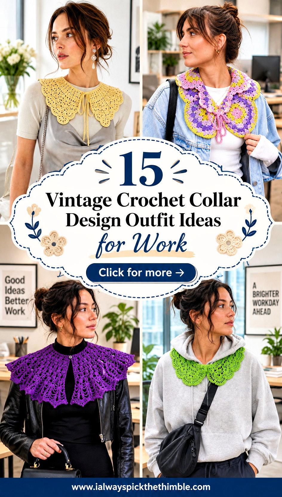 15 Vintage Crochet Collar Design Outfit Ideas for Work - 15 Vintage Crochet Collar Design Outfit Ideas for Work