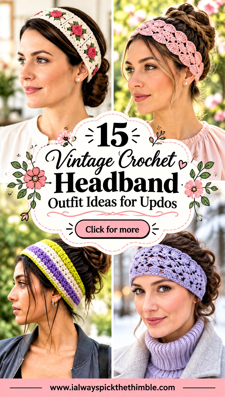 15 Vintage Crochet Headband Outfit Ideas for Updos - 15 Vintage Crochet Headband Outfit Ideas for Updos