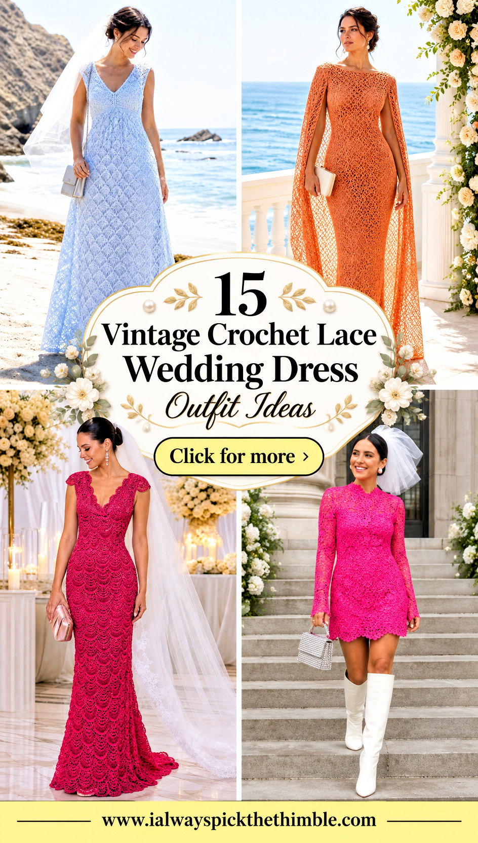 15 Vintage Crochet Lace Wedding Dress Outfit Ideas - 15 Vintage Crochet Lace Wedding Dress Outfit Ideas