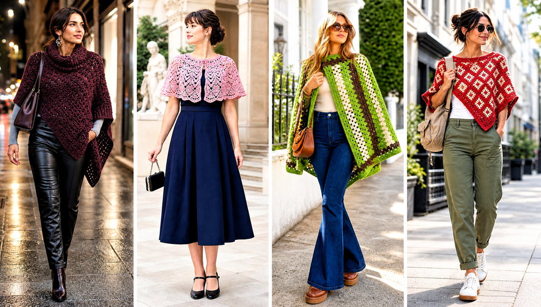 15 Vintage Crochet Poncho Outfit Ideas for Weekend Wear