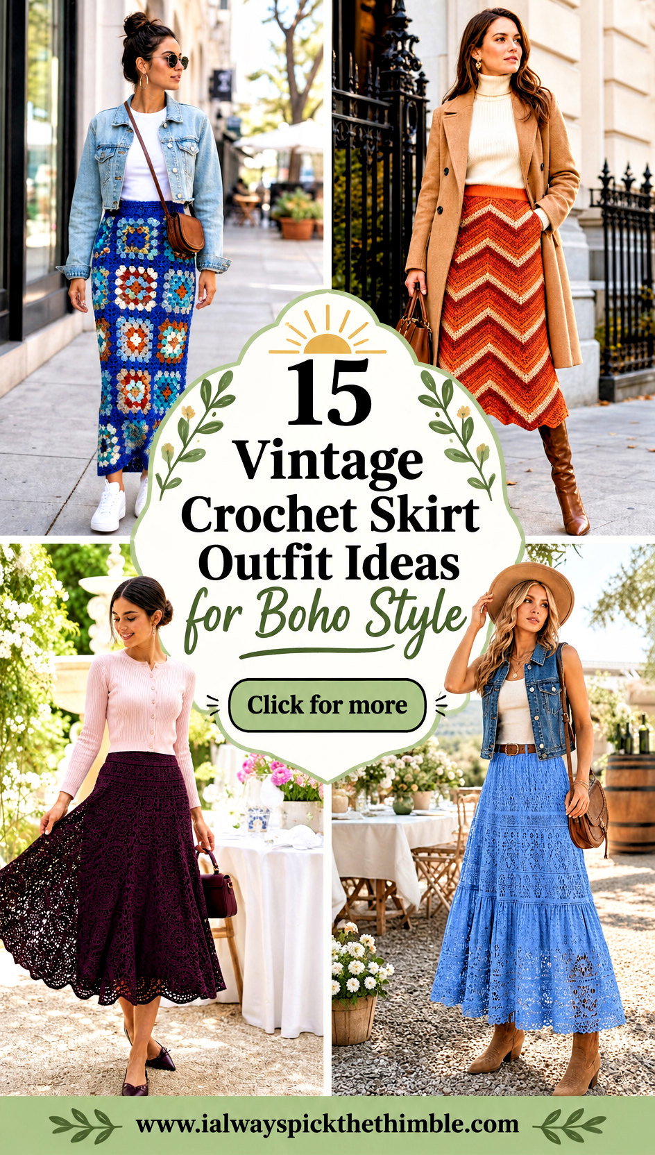 15 Vintage Crochet Skirt Outfit Ideas for Boho Style - 15 Vintage Crochet Skirt Outfit Ideas for Boho Style
