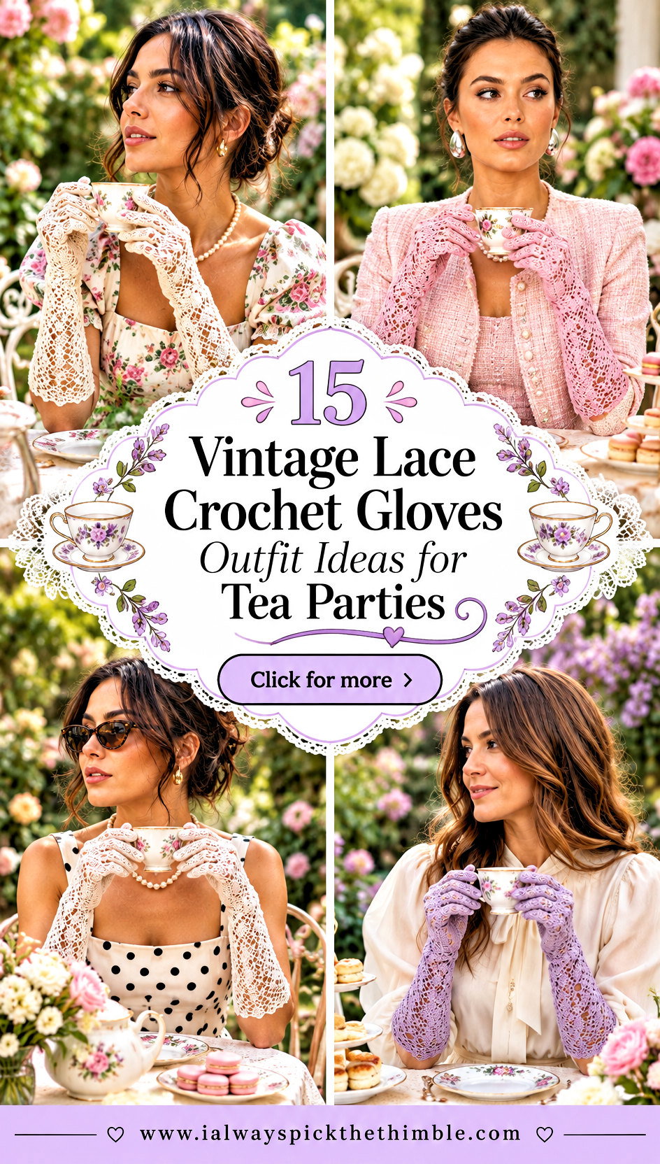 15 Vintage Lace Crochet Gloves Outfit Ideas for Tea Parties - 15 Vintage Lace Crochet Gloves Outfit Ideas for Tea Parties