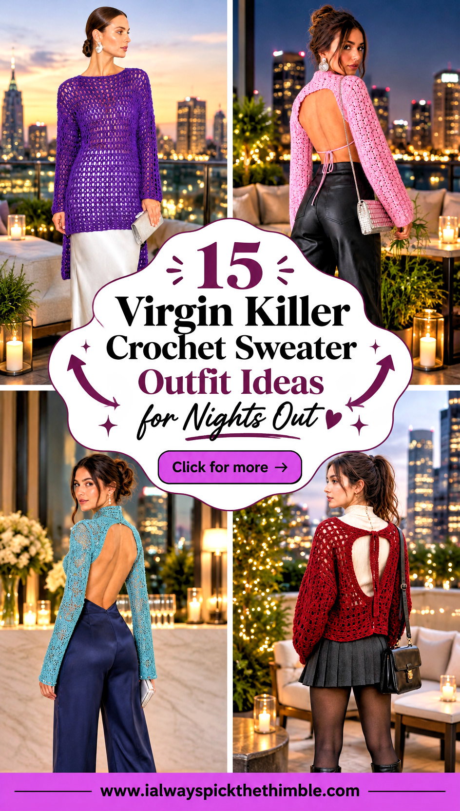 15 Virgin Killer Crochet Sweater Outfit Ideas for Nights Out - 15 Virgin Killer Crochet Sweater Outfit Ideas for Nights Out