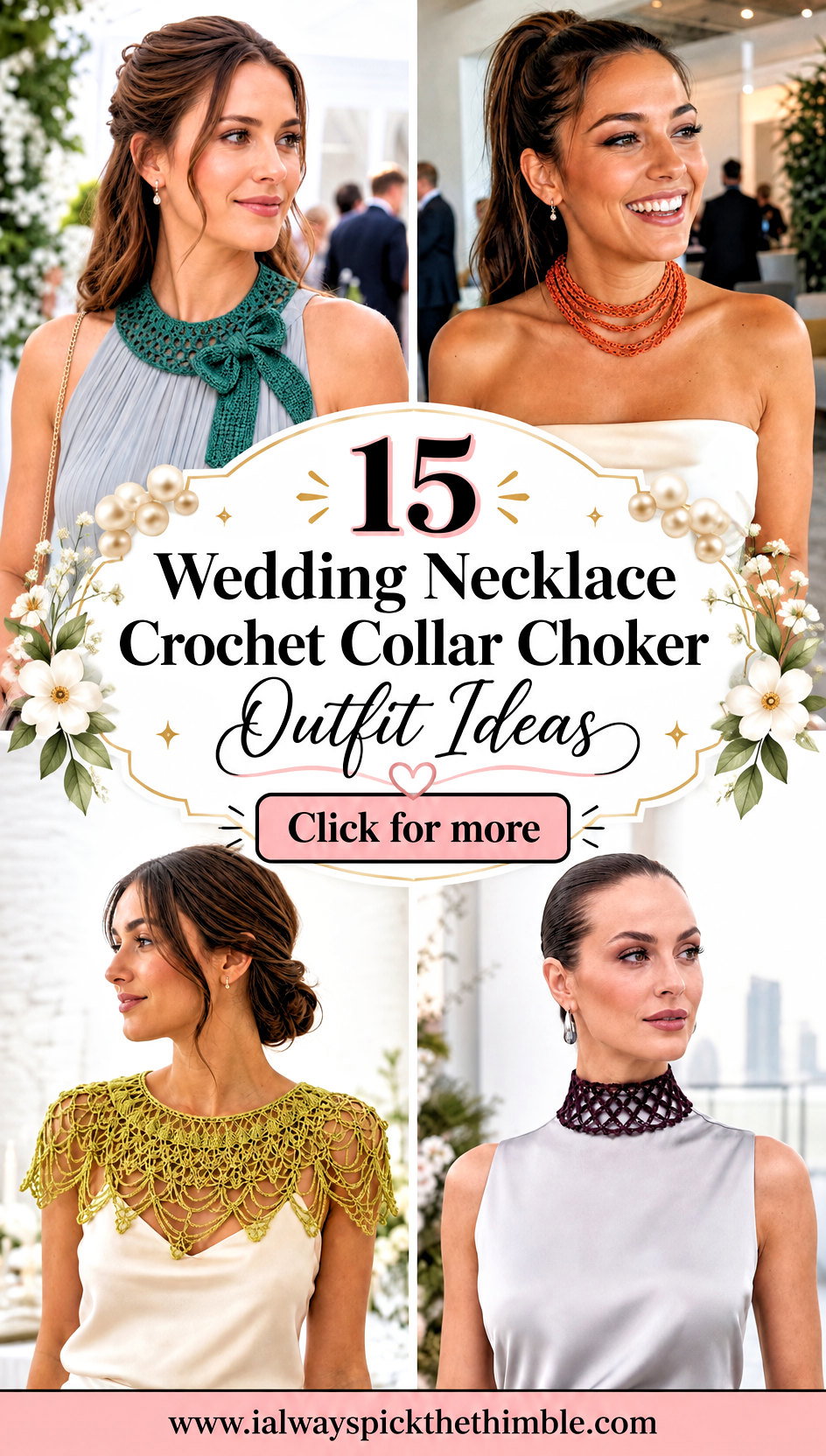 15 Wedding Necklace Crochet Collar Choker Outfit Ideas - 15 Wedding Necklace Crochet Collar Choker Outfit Ideas