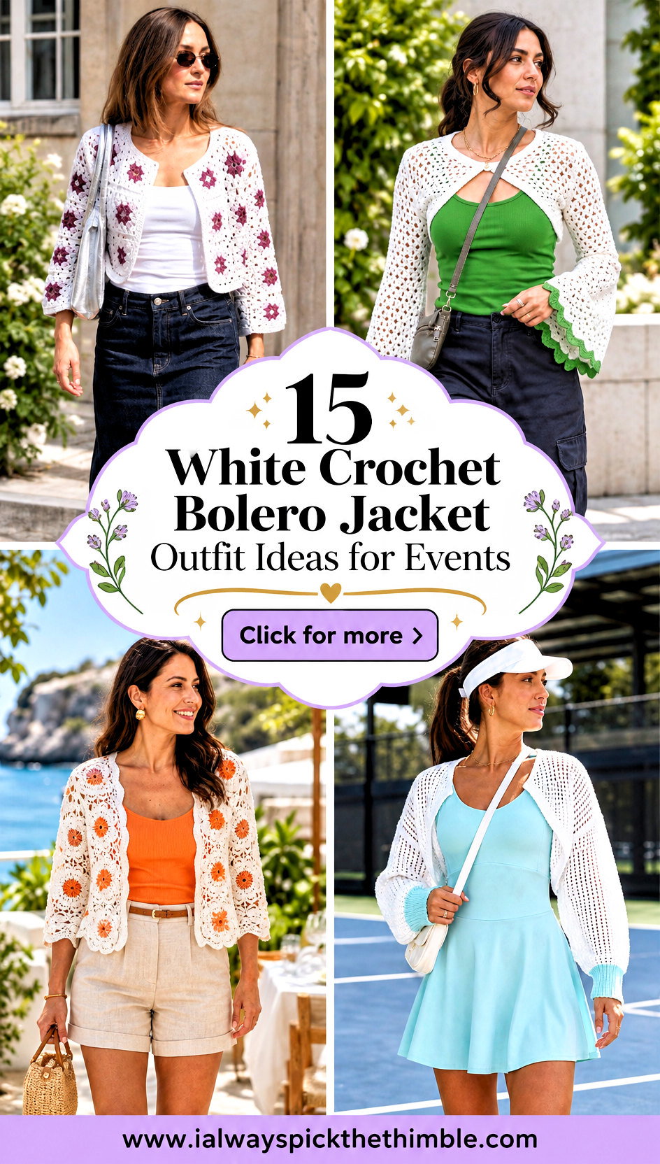 15 White Crochet Bolero Jacket Outfit Ideas for Events - 15 White Crochet Bolero Jacket Outfit Ideas for Events