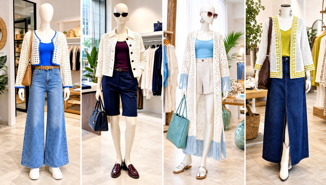 15 White Crochet Cardigan on Mannequin Outfit Ideas