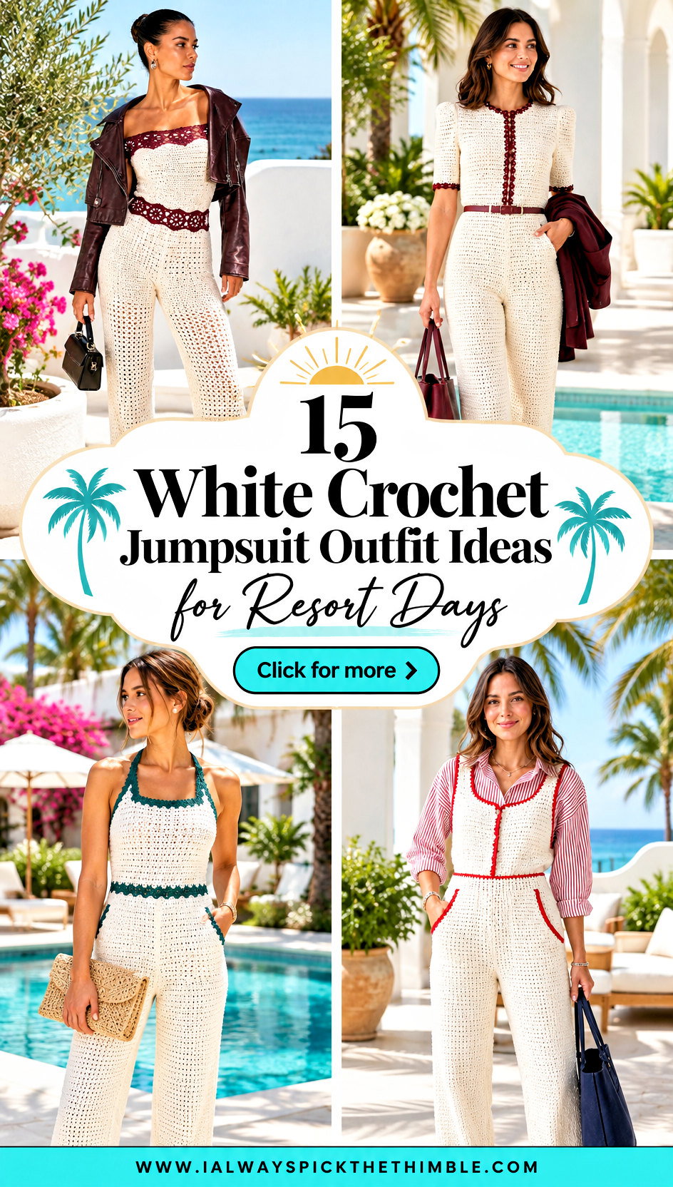 15 White Crochet Jumpsuit Outfit Ideas for Resort Days - 15 White Crochet Jumpsuit Outfit Ideas for Resort Days
