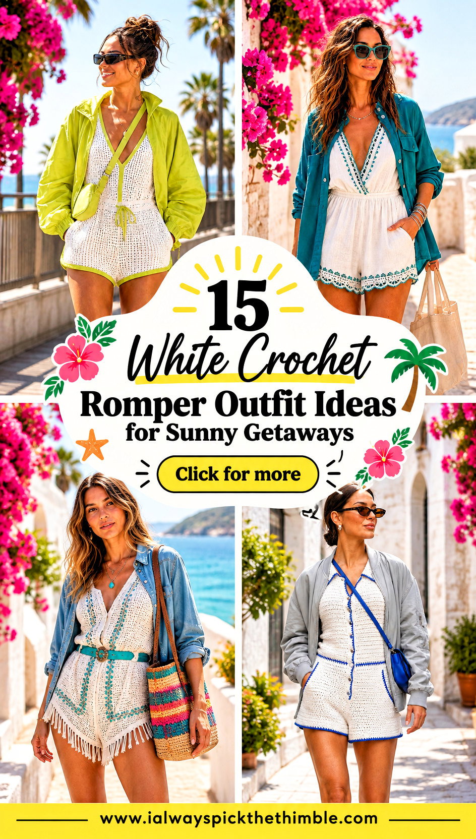 15 White Crochet Romper Outfit Ideas for Sunny Getaways - 15 White Crochet Romper Outfit Ideas for Sunny Getaways