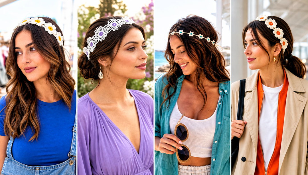 15 White Crocheted Flower Headband Outfit Ideas for Picnics