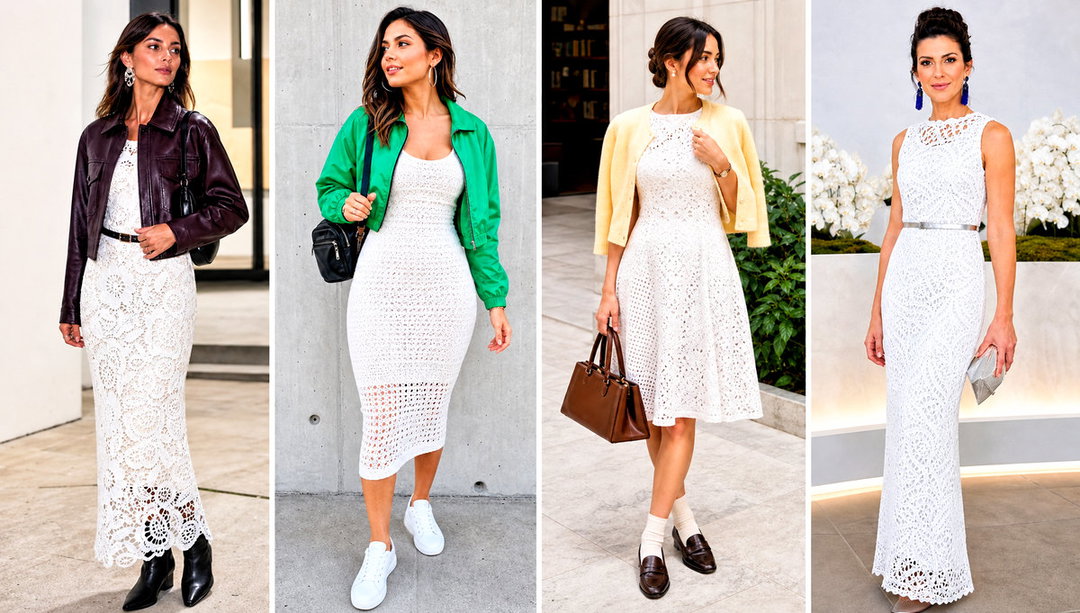 15 White Lace Crochet Dress Outfit Ideas for Beach Days