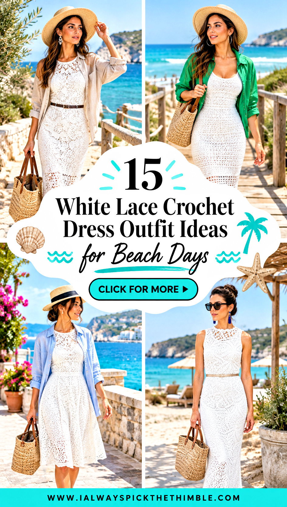 15 White Lace Crochet Dress Outfit Ideas for Beach Days - 15 White Lace Crochet Dress Outfit Ideas for Beach Days
