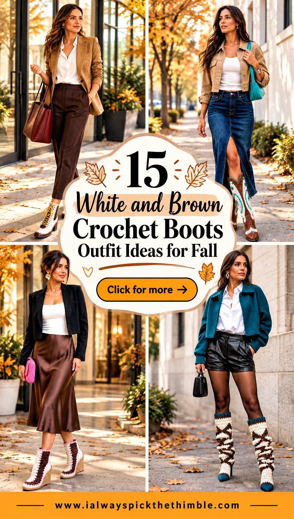 15 White and Brown Crochet Boots Outfit Ideas for Fall - 15 White and Brown Crochet Boots Outfit Ideas for Fall