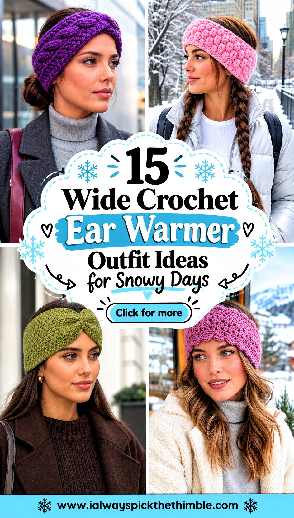 15 Wide Crochet Ear Warmer Outfit Ideas for Snowy Days - 15 Wide Crochet Ear Warmer Outfit Ideas for Snowy Days