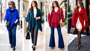 15 Winter Crochet Poncho Outfit Ideas for Cozy Layers