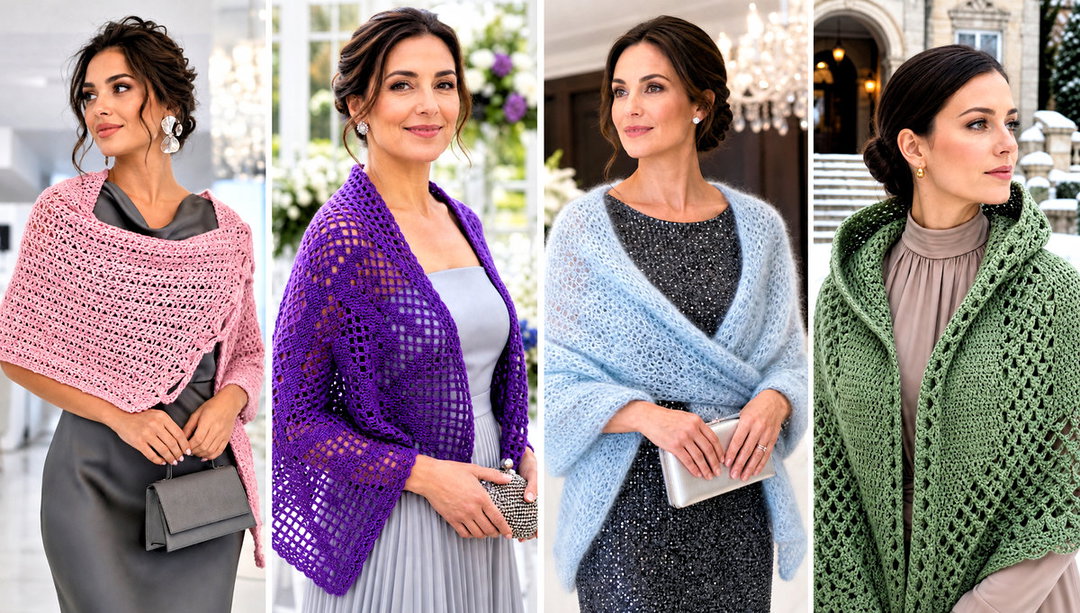 15 Winter Wedding Crochet Shawl Outfit Ideas for Guests