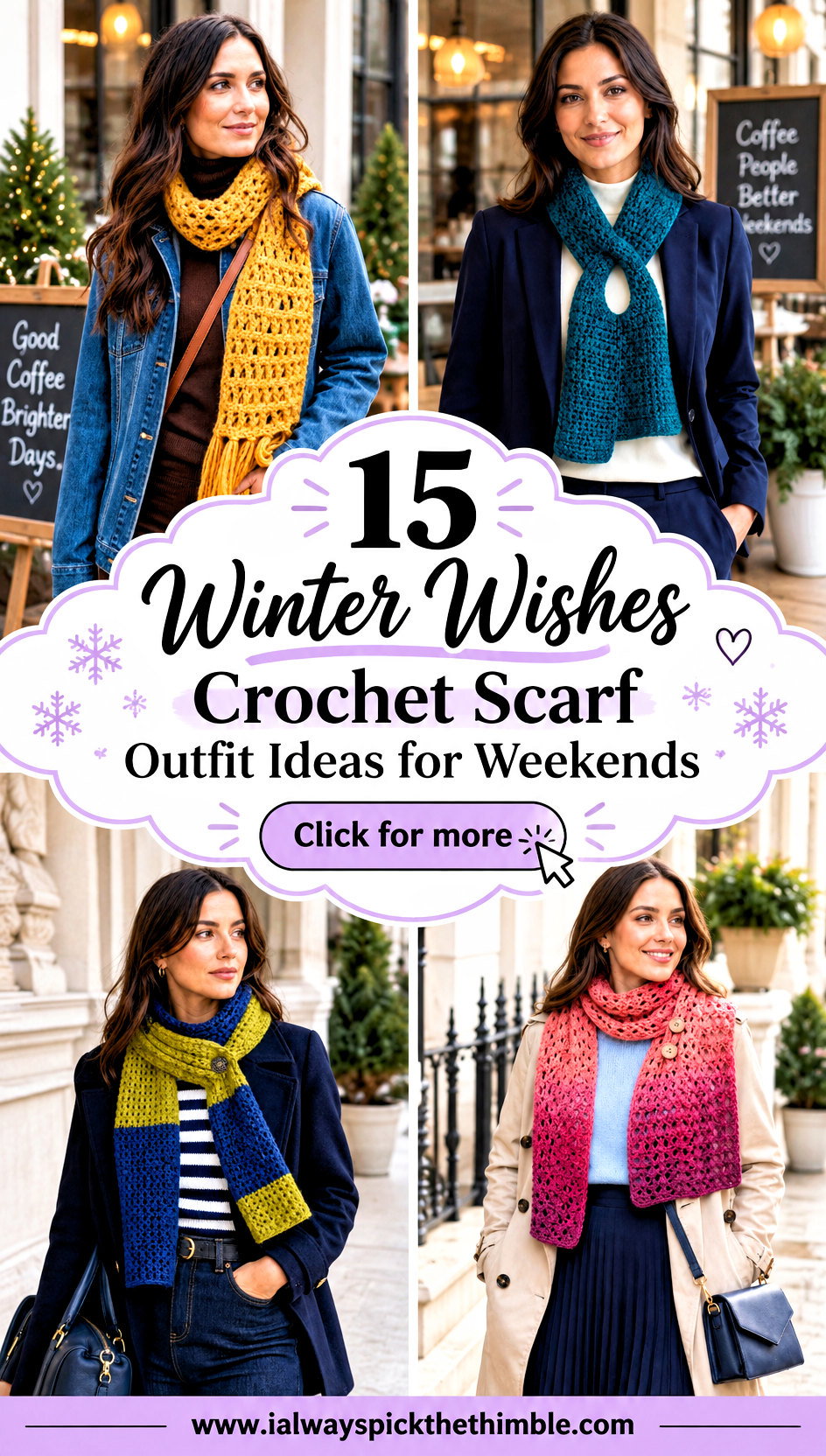 15 Winter Wishes Crochet Scarf Outfit Ideas for Weekends - 15 Winter Wishes Crochet Scarf Outfit Ideas for Weekends