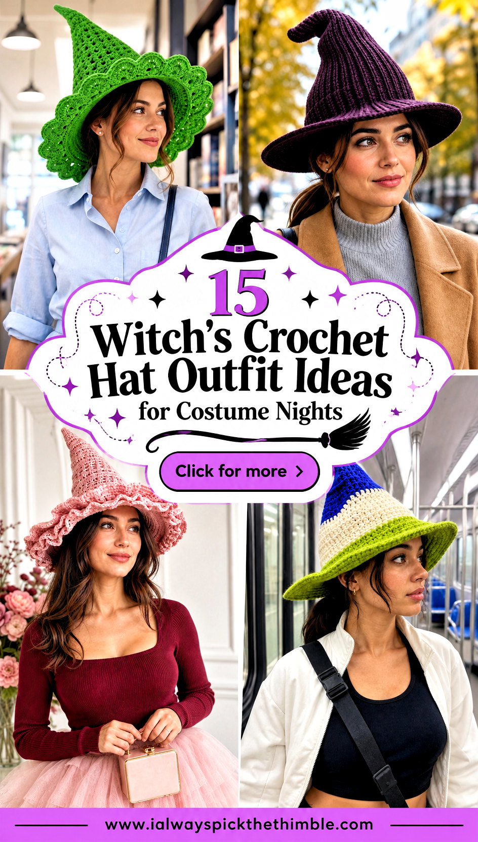 15 Witchs Crochet Hat Outfit Ideas for Costume Nights - 15 Witch’s Crochet Hat Outfit Ideas for Costume Nights