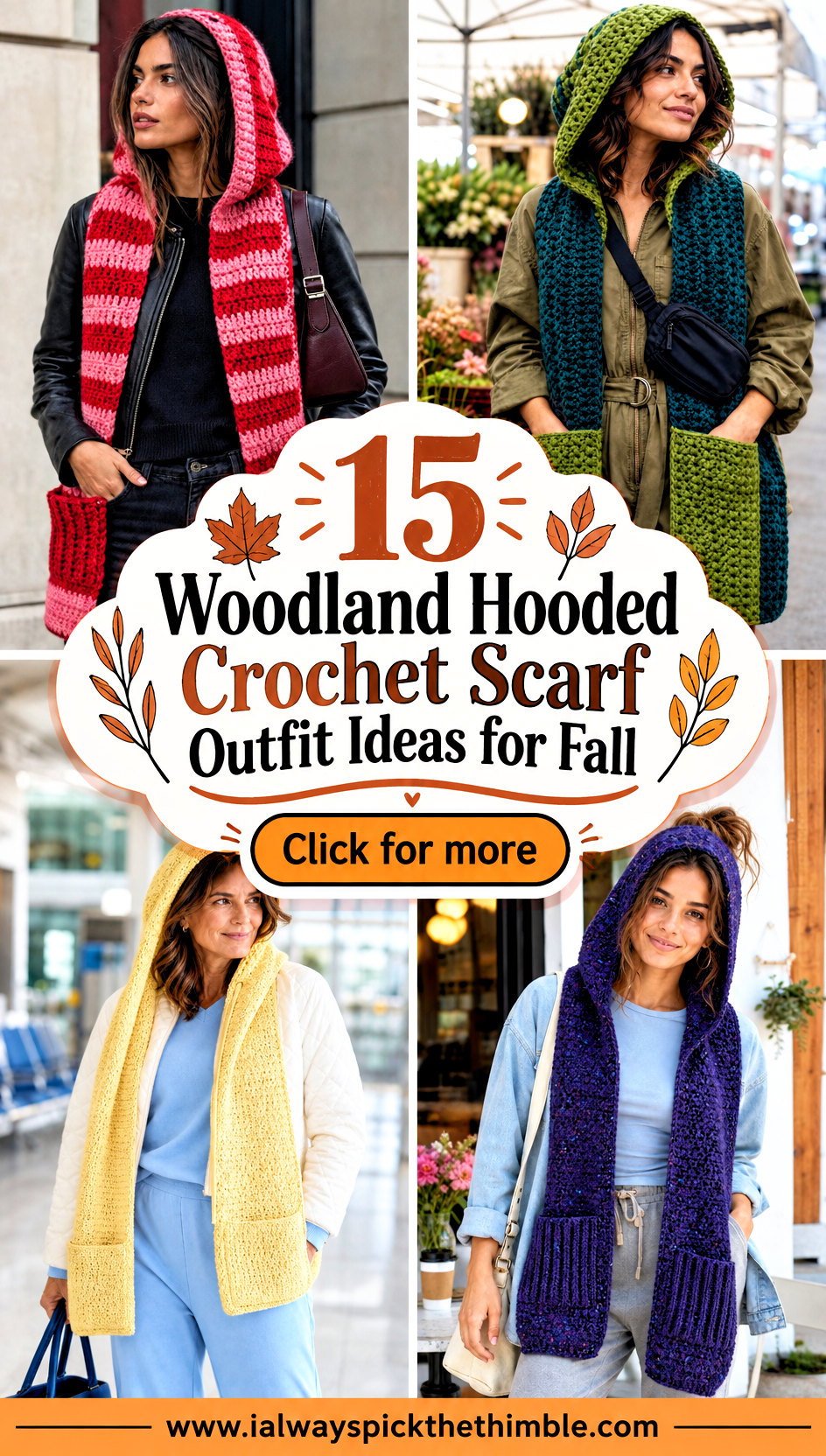 15 Woodland Hooded Crochet Scarf Outfit Ideas for Fall - 15 Woodland Hooded Crochet Scarf Outfit Ideas for Fall