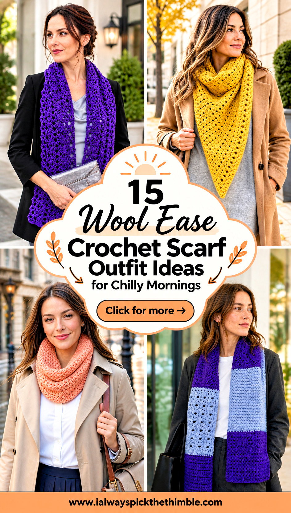 15 Wool Ease Crochet Scarf Outfit Ideas for Chilly Mornings - 15 Wool Ease Crochet Scarf Outfit Ideas for Chilly Mornings