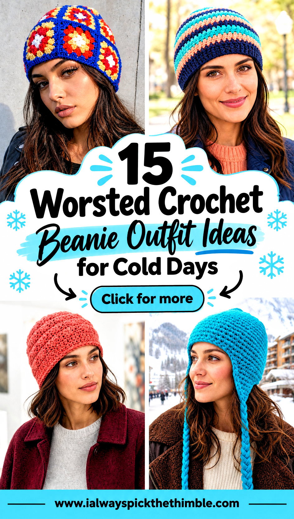15 Worsted Crochet Beanie Outfit Ideas for Cold Days - 15 Worsted Crochet Beanie Outfit Ideas for Cold Days