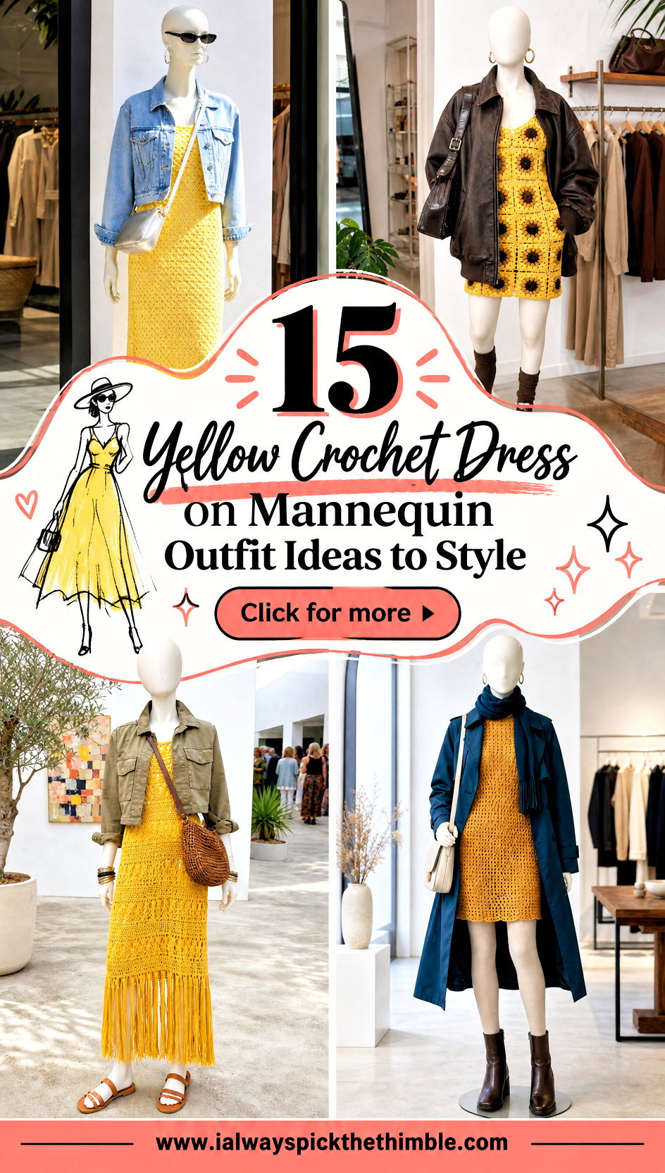 15 Yellow Crochet Dress on Mannequin Outfit Ideas to Style - 15 Yellow Crochet Dress on Mannequin Outfit Ideas to Style
