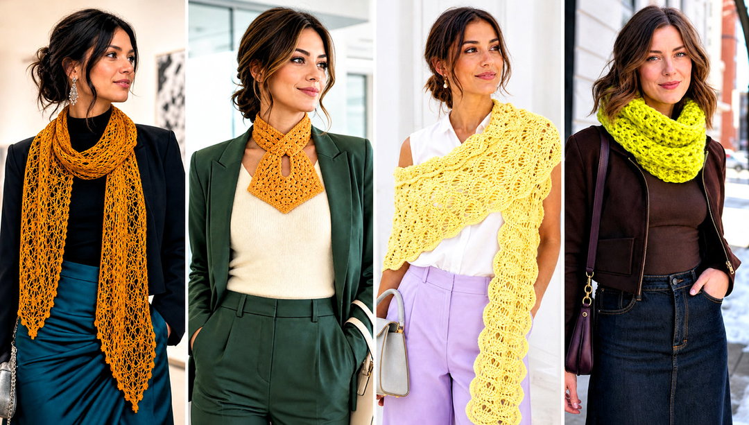 15 Yellow Crocheted Scarf on Table Outfit Ideas to Wear