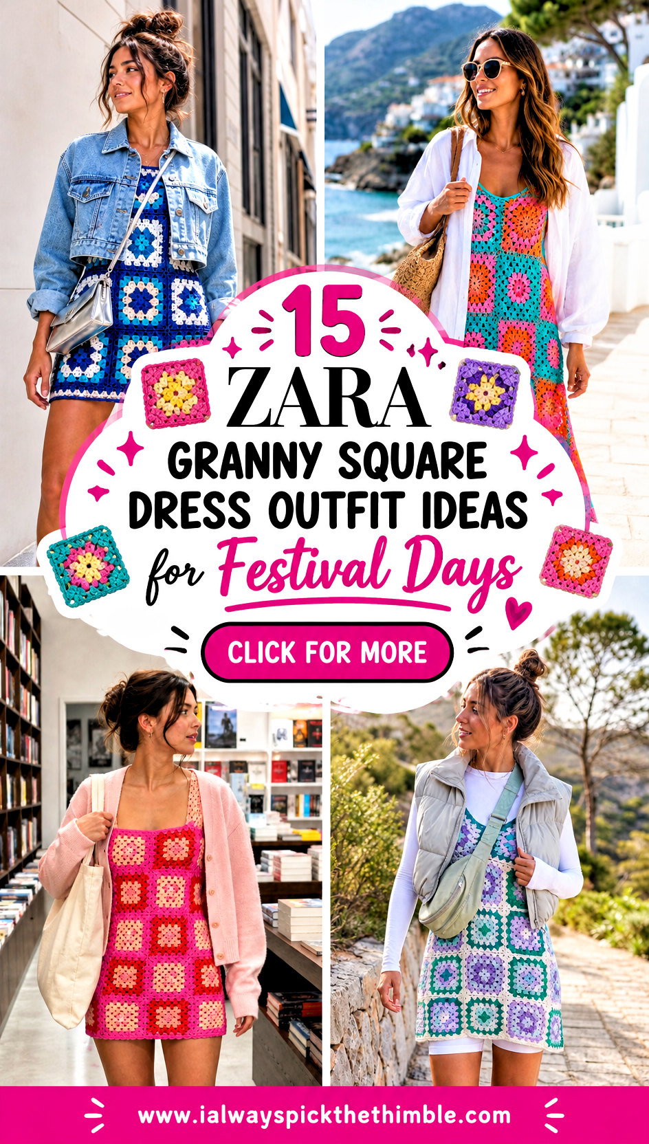 15 Zara Granny Square Dress Outfit Ideas for Festival Days - 15 Zara Granny Square Dress Outfit Ideas for Festival Days