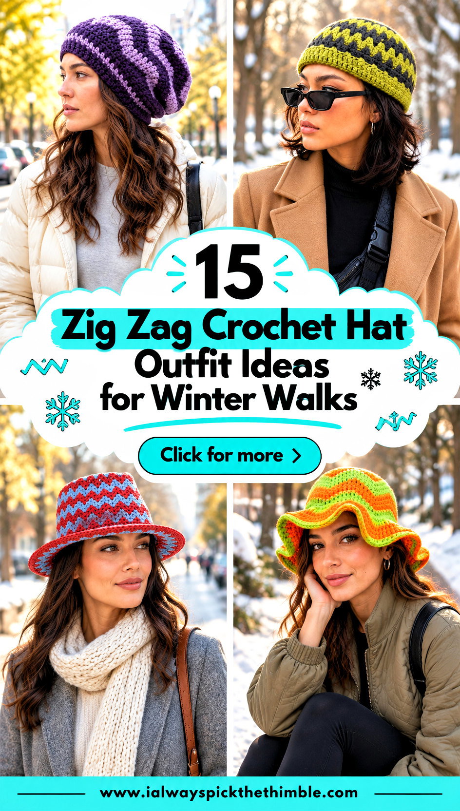 15 Zig Zag Crochet Hat Outfit Ideas for Winter Walks - 15 Zig Zag Crochet Hat Outfit Ideas for Winter Walks