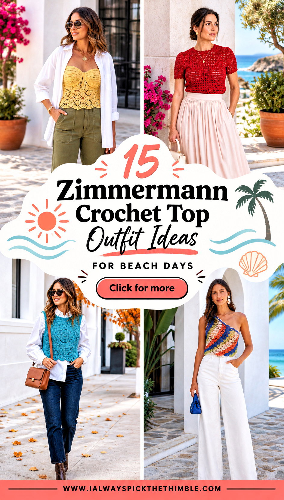 15 Zimmermann Crochet Top Outfit Ideas for Beach Days - 15 Zimmermann Crochet Top Outfit Ideas for Beach Days