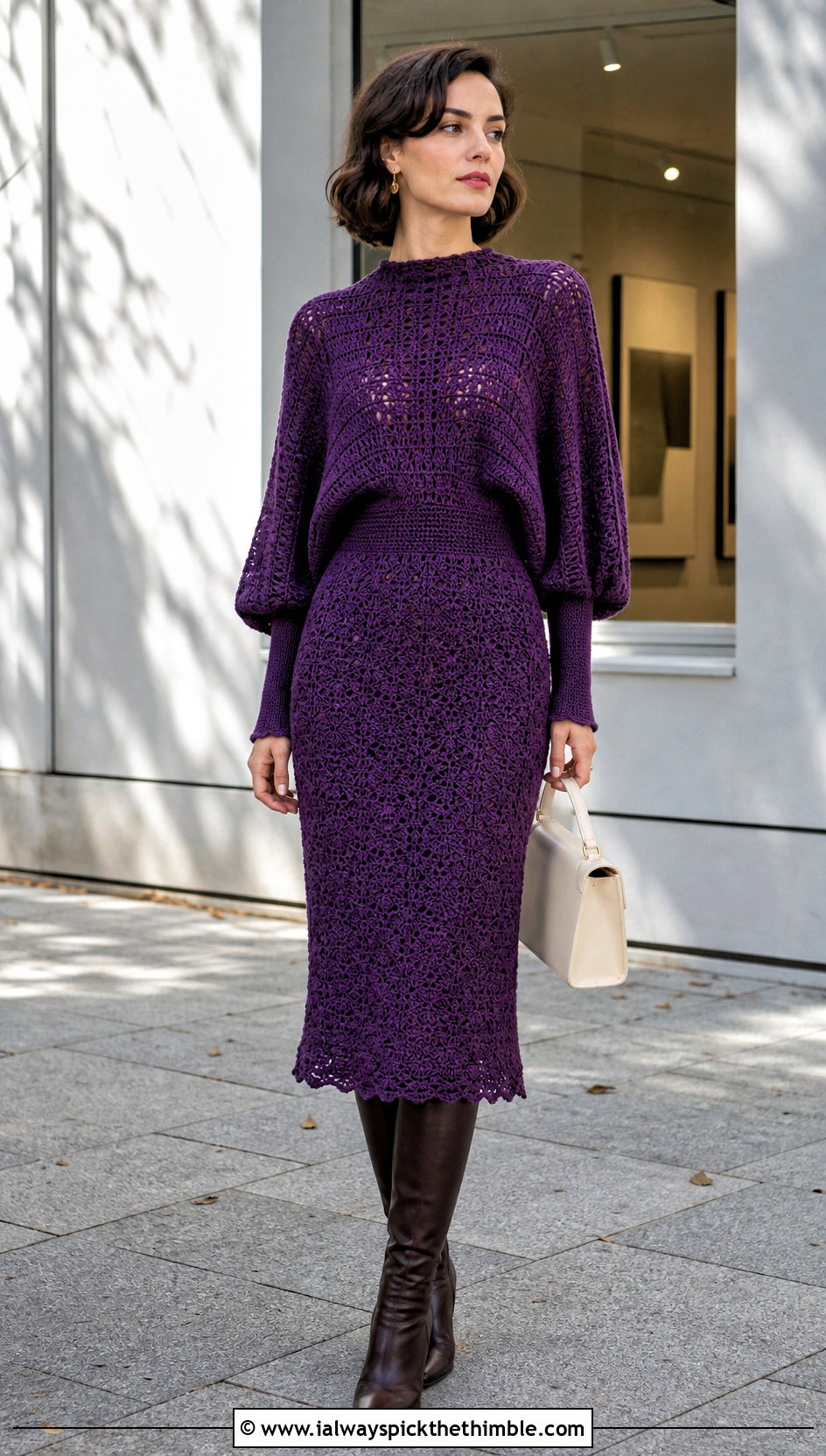1930s Dolman Sleeve Crochet Dress With Knee High Boots - 20 1930S Crochet Dress outfit ideas