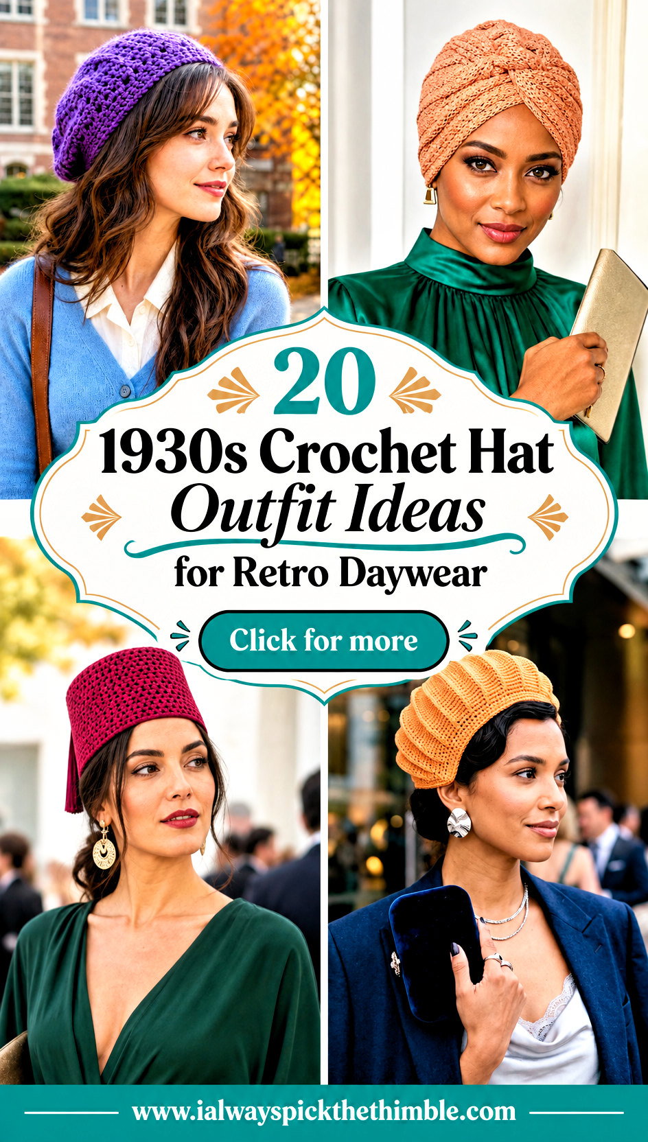 20 1930s Crochet Hat Outfit Ideas for Retro Daywear - 20 1930s Crochet Hat Outfit Ideas for Retro Daywear