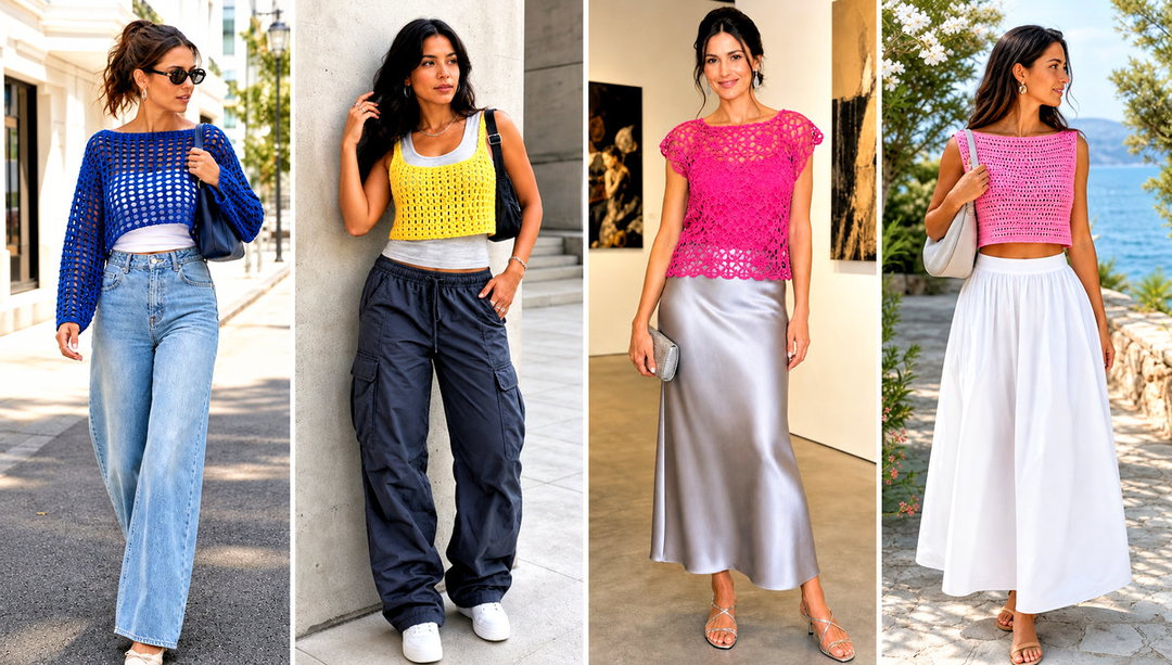 20 2 Rectangle Crochet Top Outfit Ideas for Simple Styling