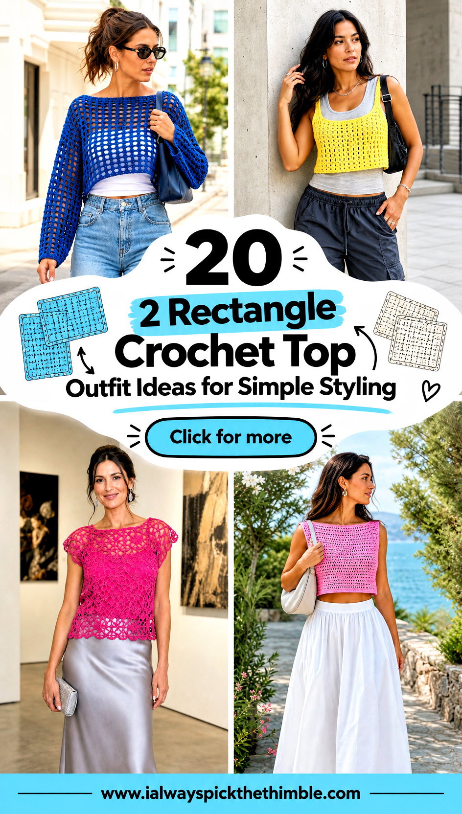 20 2 Rectangle Crochet Top Outfit Ideas for Simple Styling - 20 2 Rectangle Crochet Top Outfit Ideas for Simple Styling