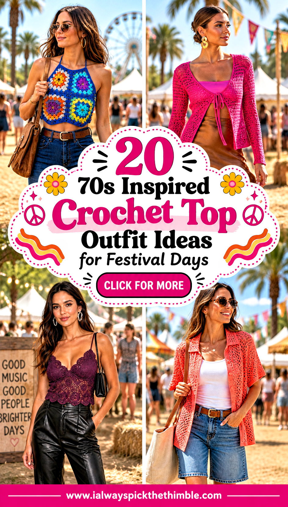 20 70s Inspired Crochet Top Outfit Ideas for Festival Days - 20 70s Inspired Crochet Top Outfit Ideas for Festival Days