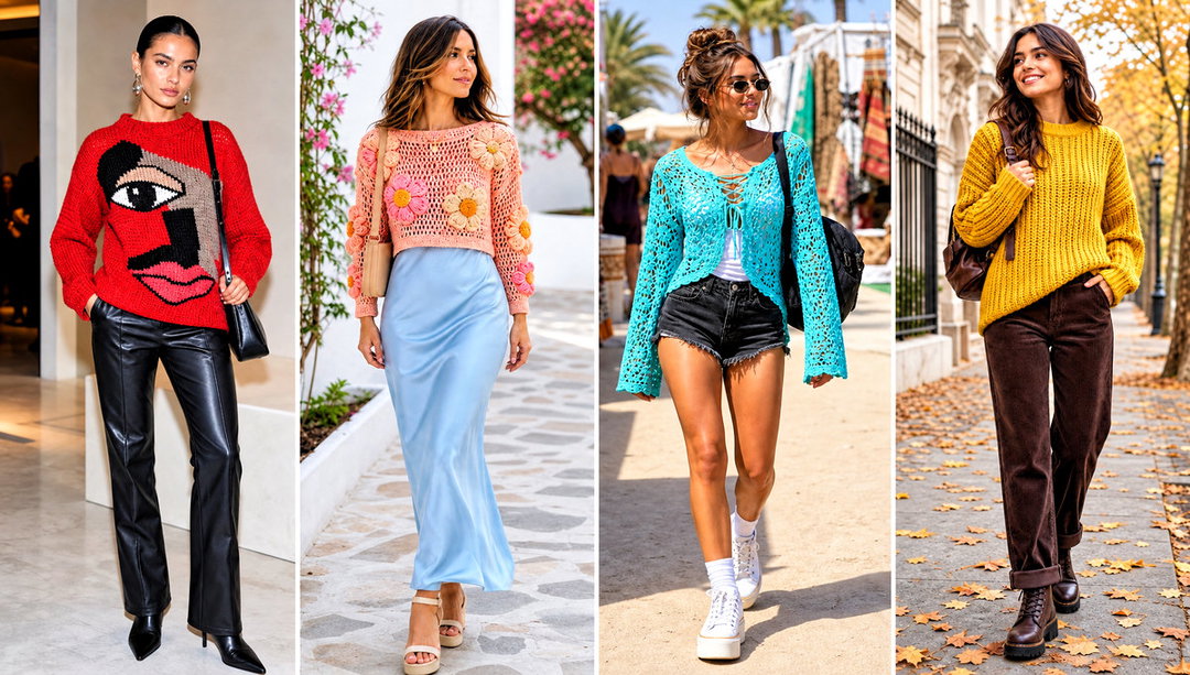 20 90s Crochet Sweater Outfit Ideas for Relaxed Retro Looks