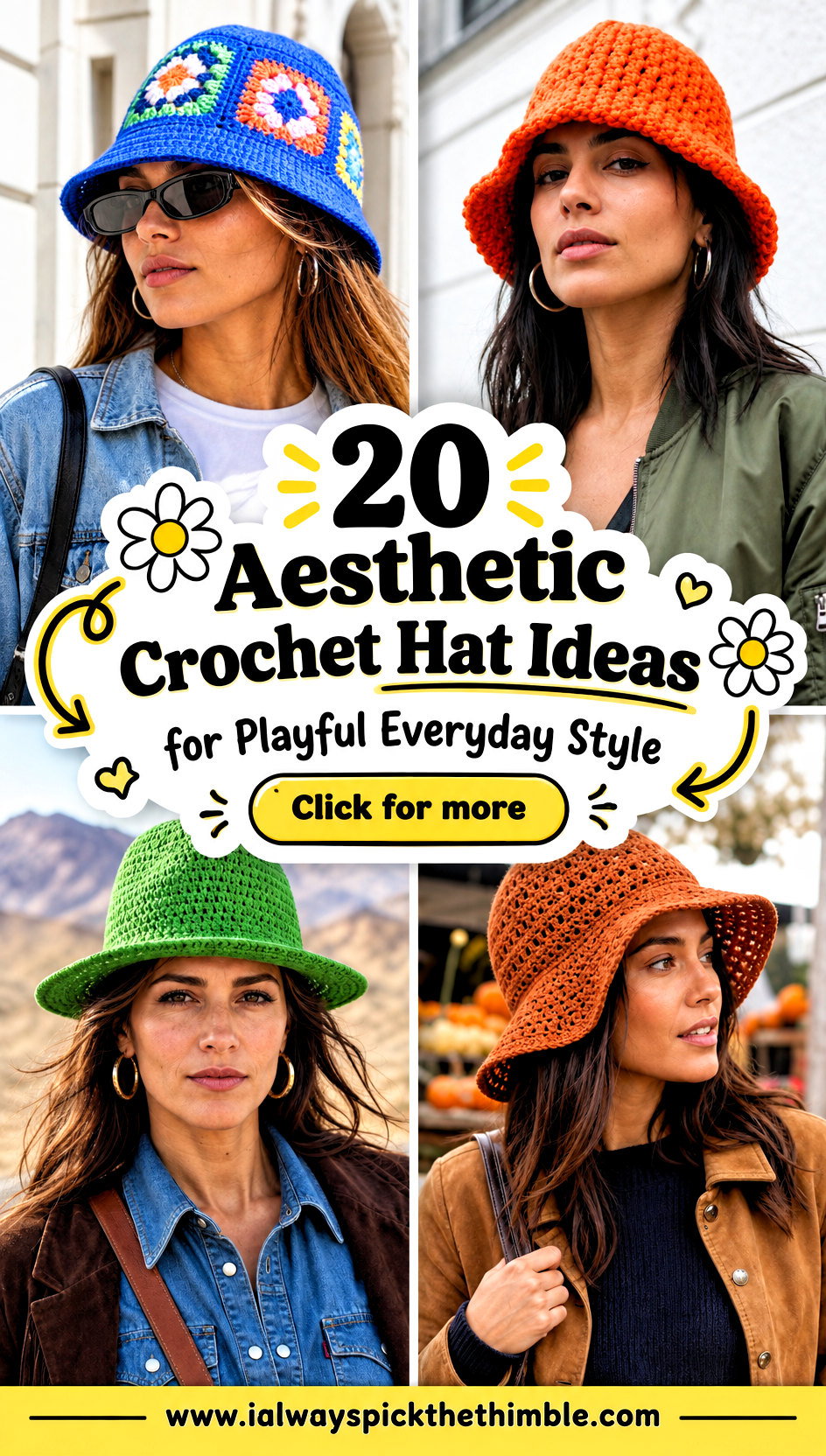 20 Aesthetic Crochet Hat Ideas for Playful Everyday Style - 20 Aesthetic Crochet Hat Ideas for Playful Everyday Style