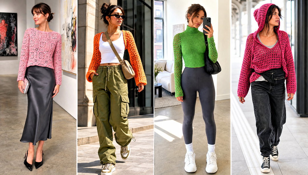 20 Aesthetic Long Sleeve Crochet Tops Outfit Ideas for Work