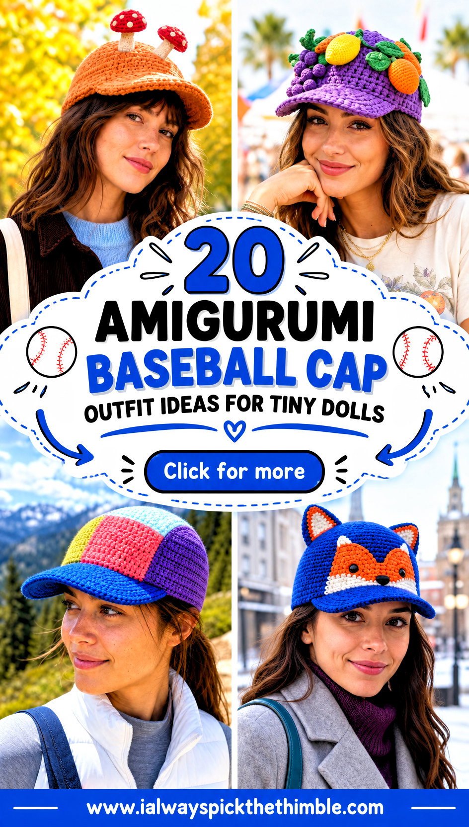 20 Amigurumi Baseball Cap Outfit Ideas for Tiny Dolls - 20 Amigurumi Baseball Cap Outfit Ideas for Tiny Dolls