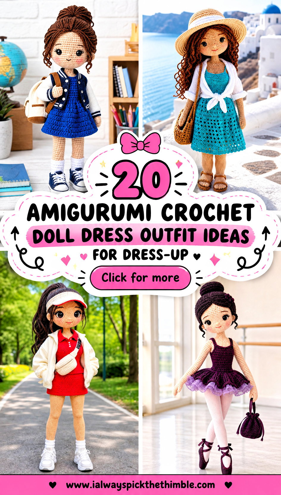 20 Amigurumi Crochet Doll Dress Outfit Ideas for Dress-Up - 20 Amigurumi Crochet Doll Dress Outfit Ideas for Dress-Up