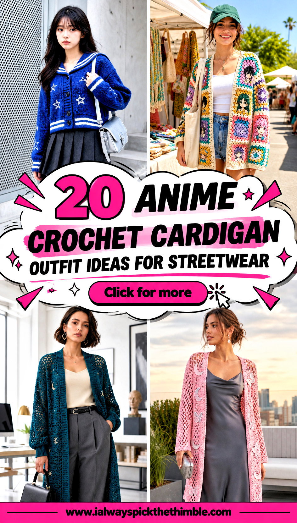 20 Anime Crochet Cardigan Outfit Ideas for Streetwear - 20 Anime Crochet Cardigan Outfit Ideas for Streetwear
