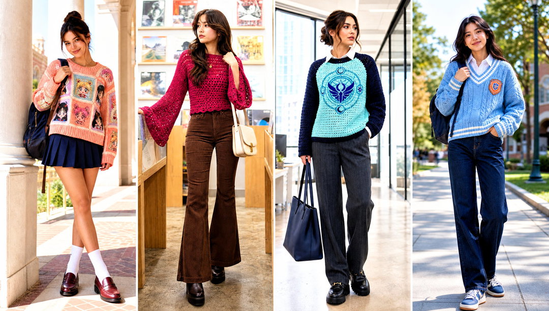 20 Anime Crochet Sweater Outfit Ideas for Fan Meetups