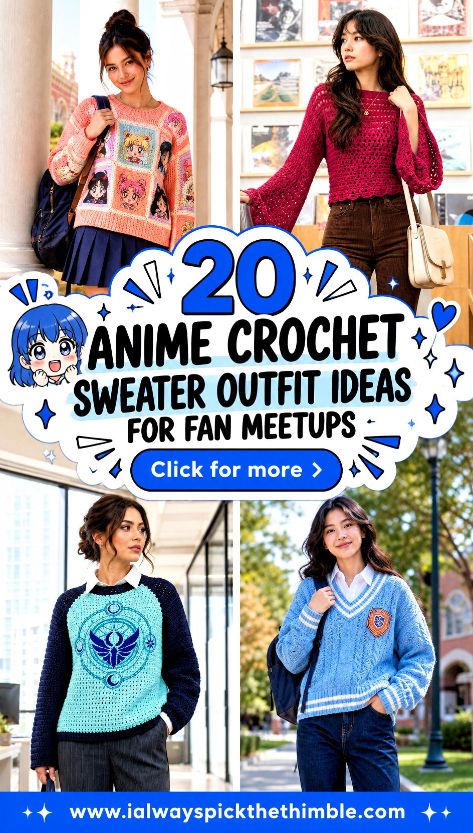 20 Anime Crochet Sweater Outfit Ideas for Fan Meetups - 20 Anime Crochet Sweater Outfit Ideas for Fan Meetups