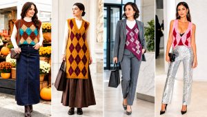 20 Argyle Crochet Sweater Vest Outfit Ideas for Preppy Style